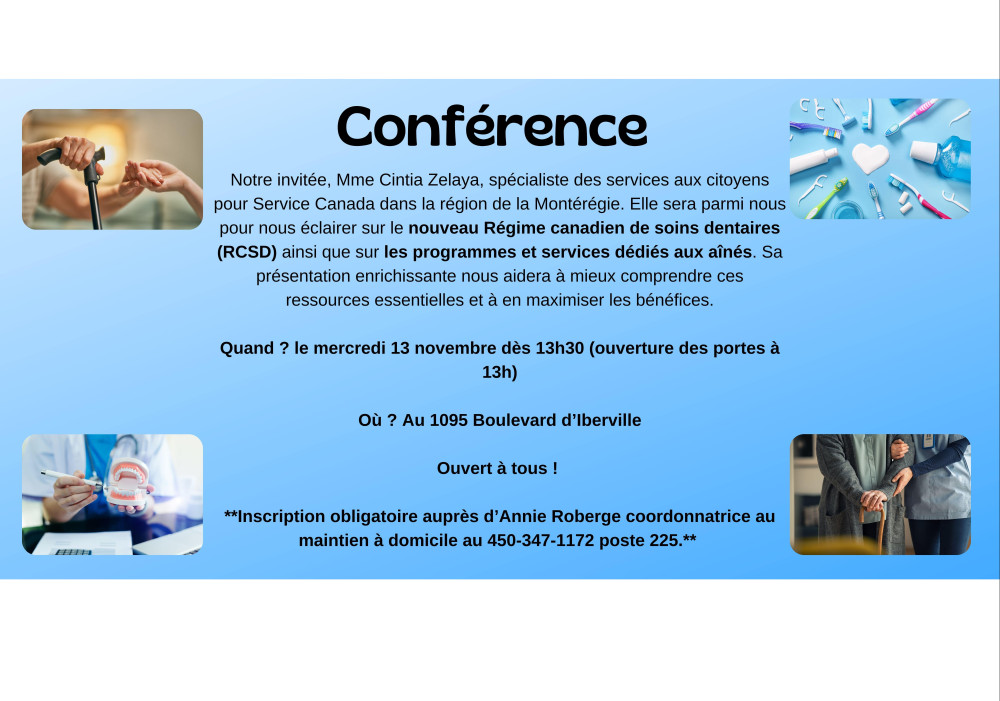 Conférence nouveau régime canadien soins dentaires